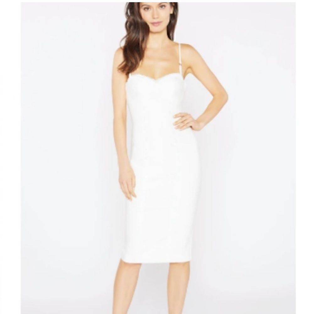 Likely Lace-trim Sheath Dress In White || SZ 4